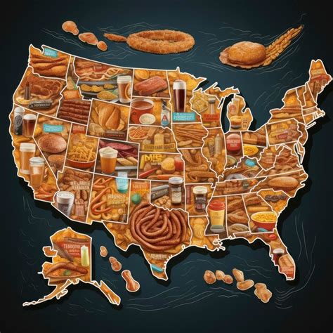 Premium Photo | Map of the united states of america showing the most ...