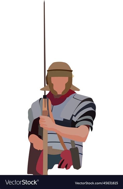 Roman Legionnaire With Armor And Javelin Vector Image