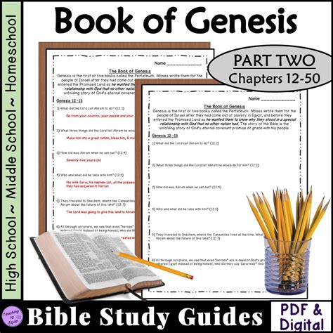 Book Of Genesis Bible Study Questions Ch Made By Teachers