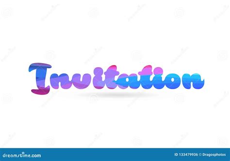 Invitation Pink Blue Color Word Text Logo Icon Stock Vector - Illustration of invitation ...