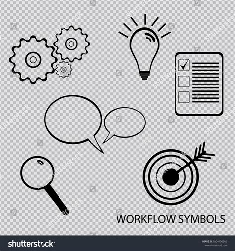 Vector Line Workflow Symbols Five Symbols Stock Vector (Royalty Free) 1804906909 | Shutterstock