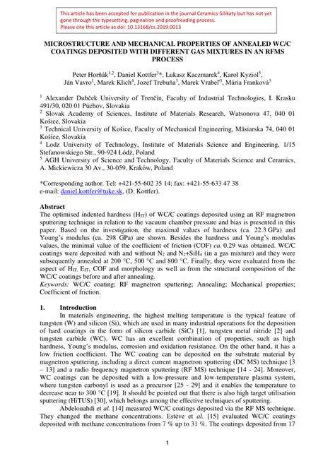 PDF MICROSTRUCTURE AND MECHANICAL PROPERTIES OF ANNEALED WC C