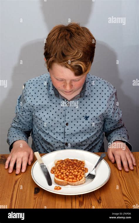 Beans on toast for breakfast Stock Photo - Alamy