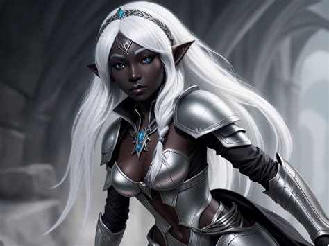 K Photos Solo Female Drow Elf Adventurer Black Skin