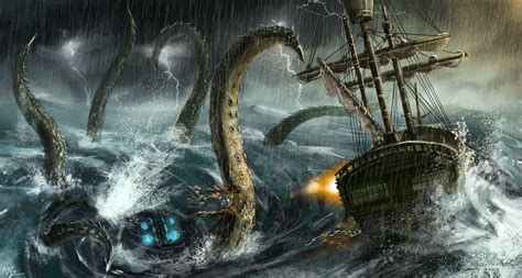 Kraken Imagen De Matsuba Eiich Fantasy Art Kraken Ship Artwork