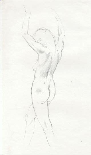 Barbara Dorf Mid Th Century Graphite Drawing Female Nude Study