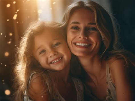 Premium Ai Image Happy Mother S Day Mather And Daughter Smiling Happily Generative Ai