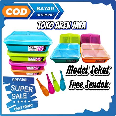 Jual Lunch Box Clio Nara Set Sendok Makan Tempat Makan Plastik Kotak