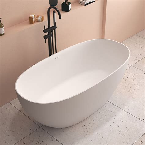 Sanitary Ware Modern Oval White Matt Solid Surface Composite Stone