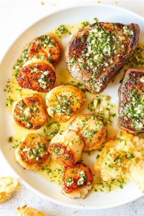 Garlic Butter Steak Scallop Recipe Damn Delicious