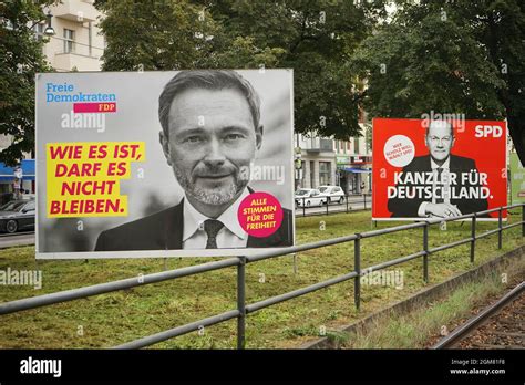 Christian Lindner FDP Olaf Scholz SPD Wahlplakate Zu Den