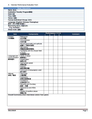 Fillable Online Lws Edu A Interview Performance Evaluation Form Fax