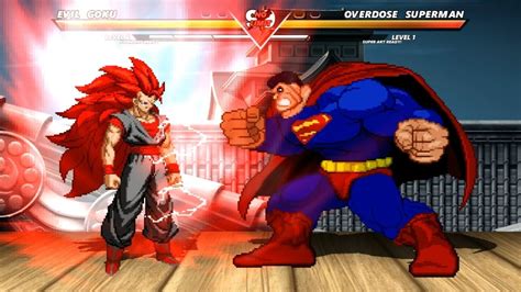 Evil Goku Vs Overdose Superman Highest Level Incredible Epic Fight Youtube