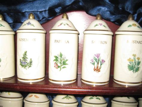 Lenox Spice Garden Spice Jar Set With Wooden Stand Mint