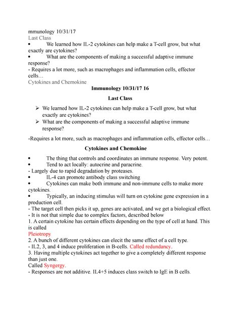 Immunology Lecture Notes And Modified Mmunology