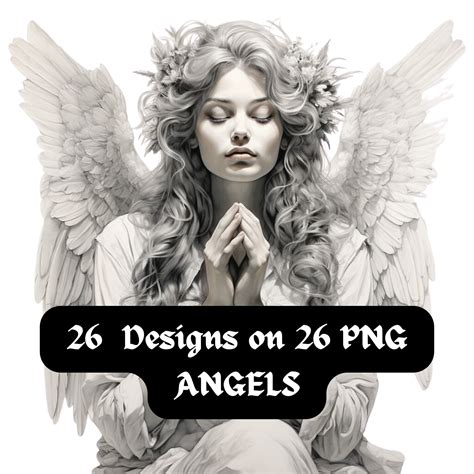 Angels Clipart Heaven Clip Art, 26 PNG Sublimations, Planner Stickers ...