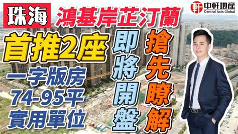 中軒地產 珠海斗門【鴻基岸芷汀蘭】 板樓2 梯4戶 74 95平2 3房 精裝修 均價14500一平米 火爆開盤🔥 Youtube