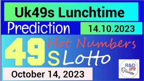 Uk S Lunchtime Lotto Prediction For October Today S