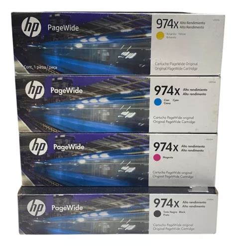 Paq Pzas Cartucho Hp X Negro Magenta Cyan Amarillo Env O Gratis