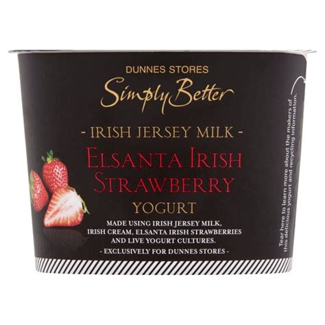 Dunnes Stores Simply Better Irish Jersey Milk Elsanta Irish Strawberry Yogurt 150g Dunnes Stores