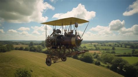 Un Avi N Volando Sobre Un Campo Con Las Palabras Volando En El Aire