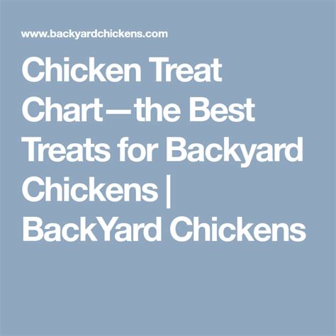 Chicken Treat Chart The Best Treats For Backyard Chickens Chicken