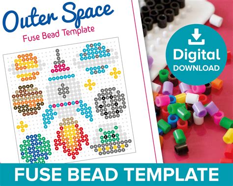 Outer Space Fuse Bead Template Perler Hama Pyssla Melty Etsy