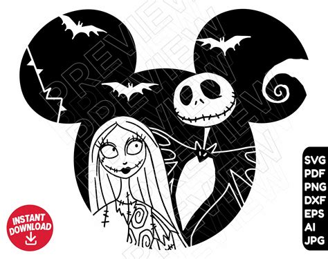 The Nightmare Before Christmas Svg Jack Sally Halloween Png Etsy M Xico