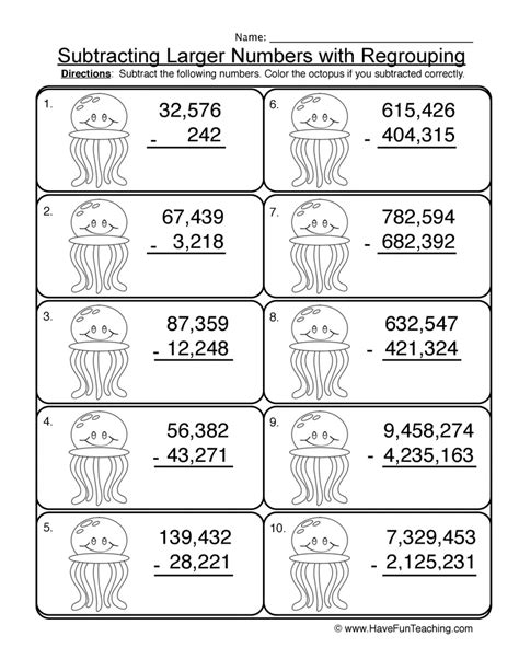 Multi Digit Subtracting No Regrouping Worksheet By Teach Simple