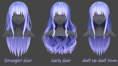 Poly Hairstyle Pack 12 Types Of Hairstyles Obj Fbx Blend Files