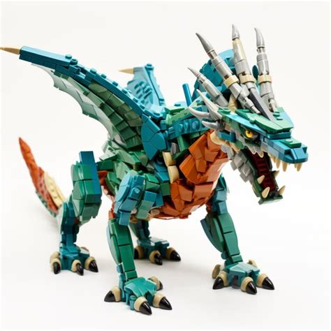premium photo lego dragon sculpture  stunning blend  precision
