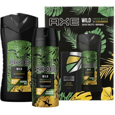 Axe Wild Green Mojito Cedarwood Geschenkset Deospray Douchegel