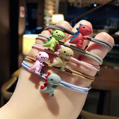 Fashion Cute Mini Dinosaur Hair Ring Ropes Hair Rubber Band Girls