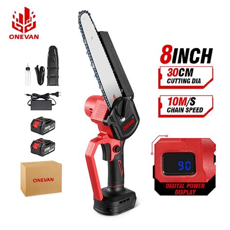 ONEVAN Mini Chainsaw 8 Inch Cordless Electric Chain Saw Battery