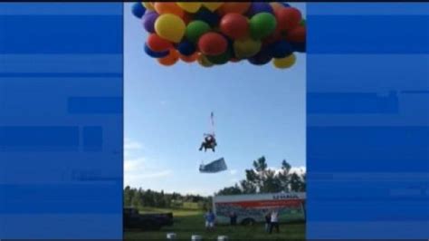 Calgary Man Floats In Lawn Chair Attached To 100 Helium Balloons