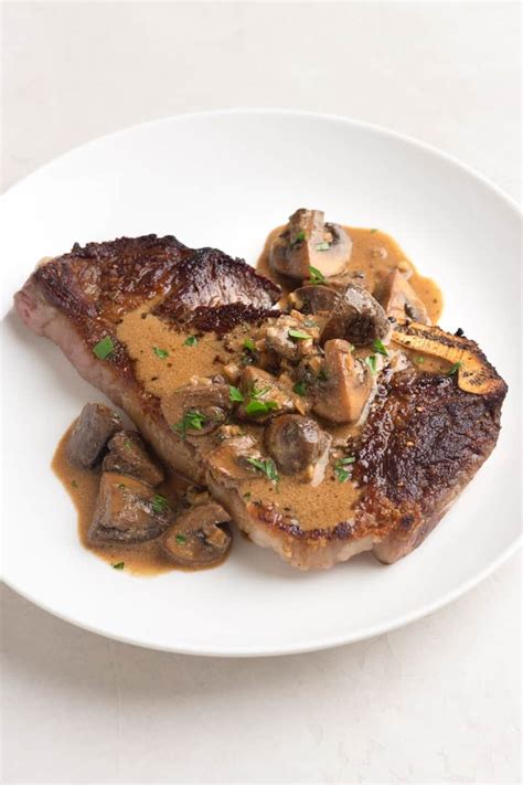 Creamy Balsamic Mushroom Sauce Over Grilled Steak • A Sweet Pea Chef