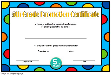 5th Grade Promotion Certificates