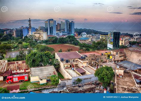 Kisumu Skyline at dusk editorial photography. Image of vehicles - 169391452