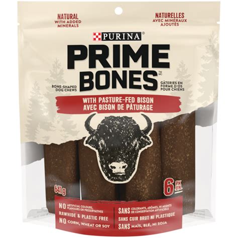 Purina Prime Bones Dog Chews With Pasture Fed Bison Dog Treats Rawhide