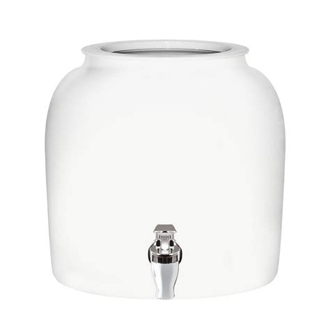 Brio Solid Porcelain Ceramic Water Dispenser Crock With Faucet White