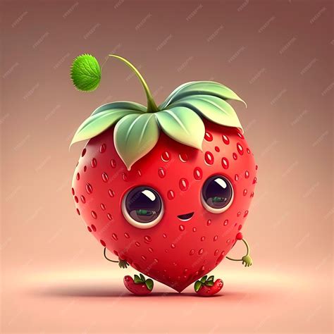 Premium Photo Adorable Strawberry Animated Character