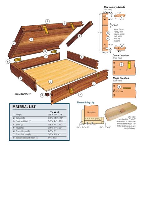 Silverware Chest Plan Drawings | PDF | Decorative Arts | Wood