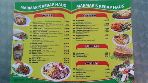 Menu At Marmaris D Ner Haus Fast Food Bad Bramstedt