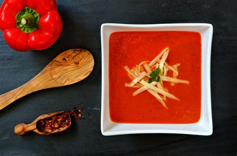 Ohows Favorite Roasted Red Bell Pepper Soup With Smoked Gouda Recipe