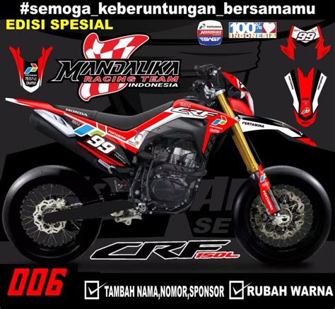 Sticker Stiker Decal Crf L Mandalika Racing Team Mrt Crf