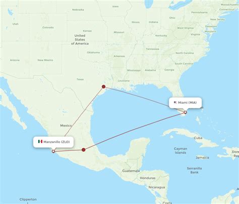 All Flight Routes From Manzanillo To Miami Zlo To Mia Flight Routes