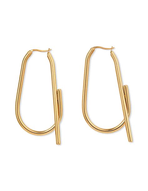 Gold Abstract Hoop Earrings Forever Lasting Nordicmuse