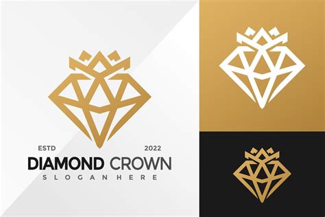 Diamond Crown Logo Design Vector Illustration Template 6412200 Vector