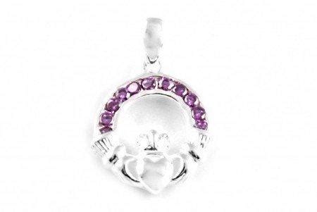 Birthstone Claddagh Necklace Crystal Ring CladdaghRings