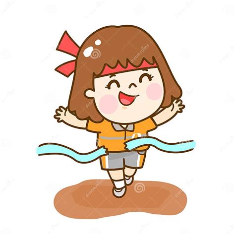 Cartoon Kids Running Characters Vectorr Stock Illustration